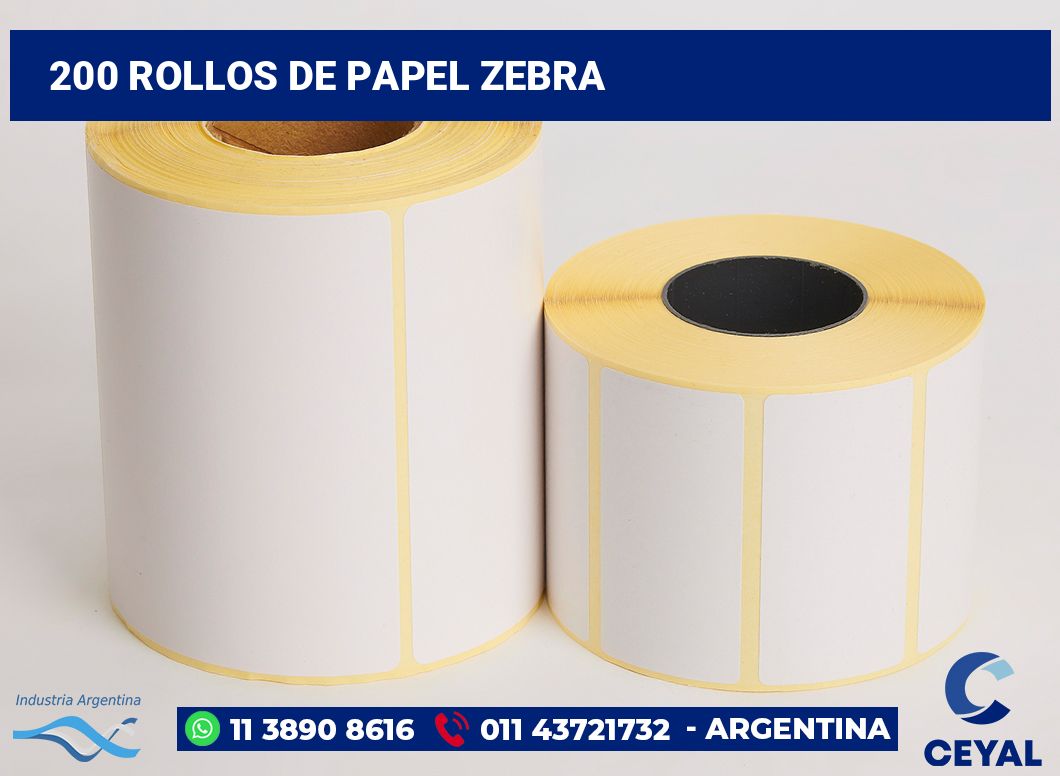 200 Rollos de papel zebra