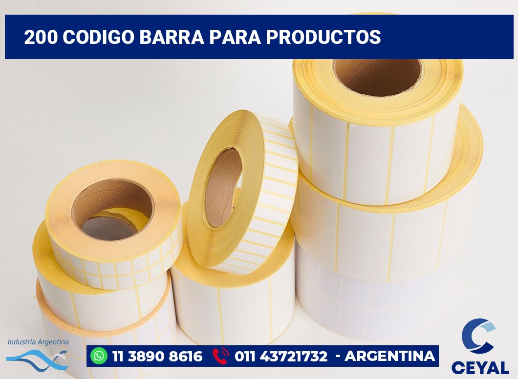 200 codigo barra para productos