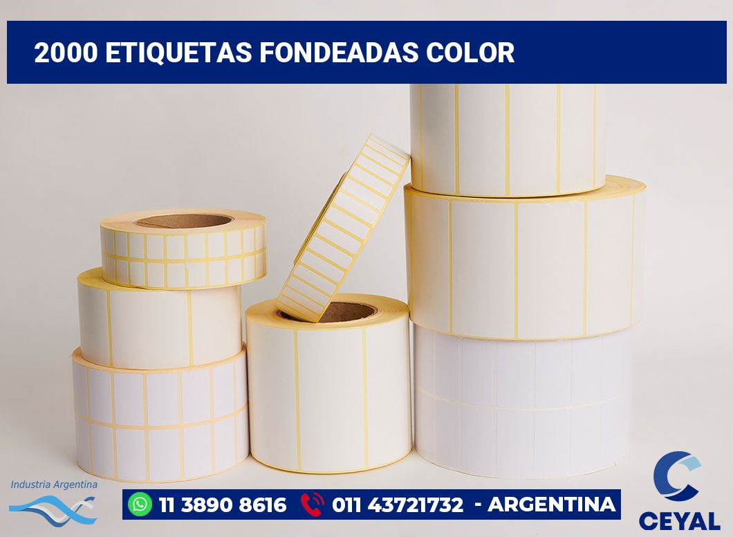 2000 Etiquetas fondeadas color