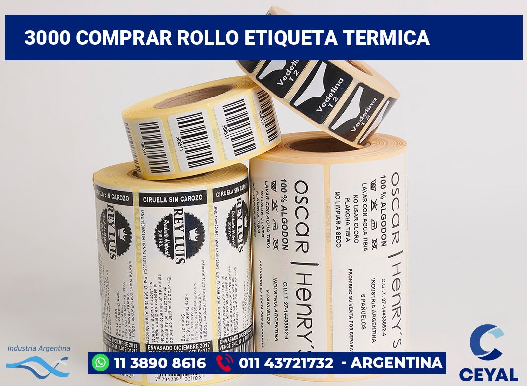 3000 Comprar rollo etiqueta termica