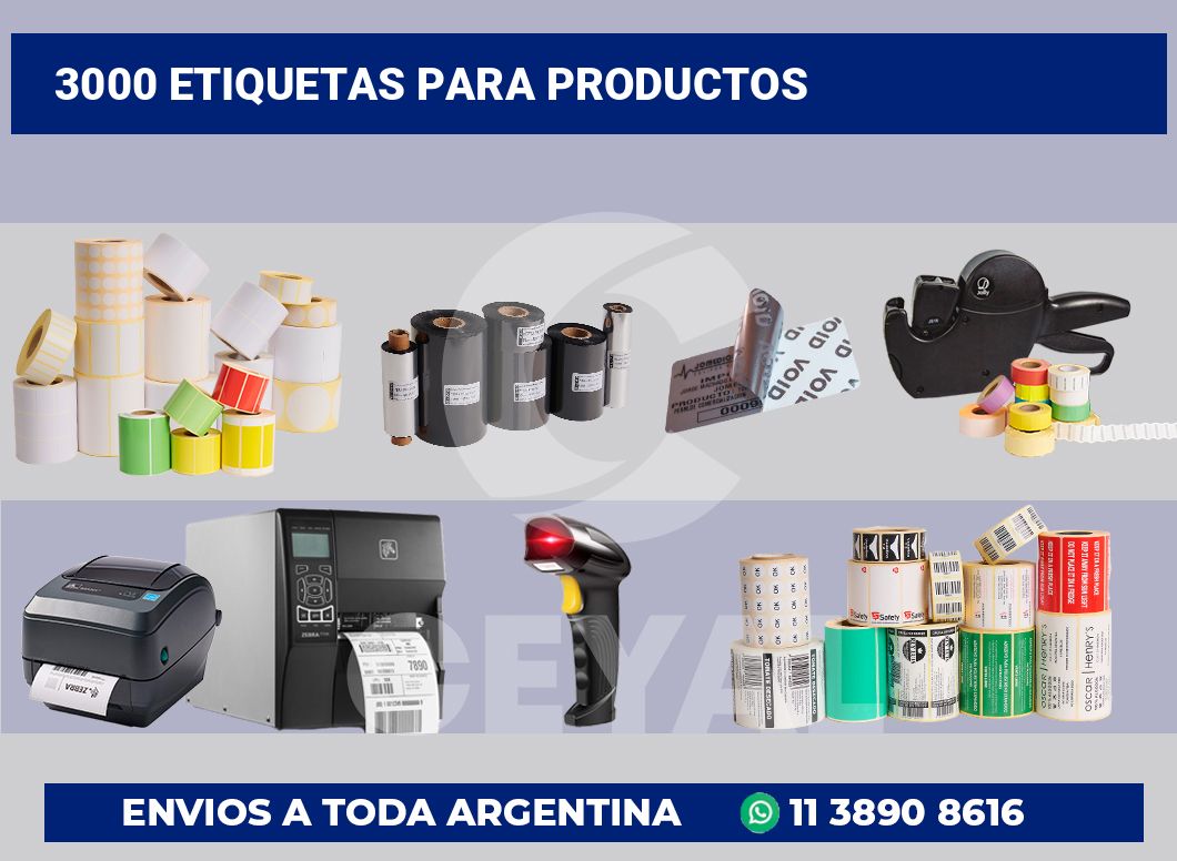 3000 Etiquetas para productos