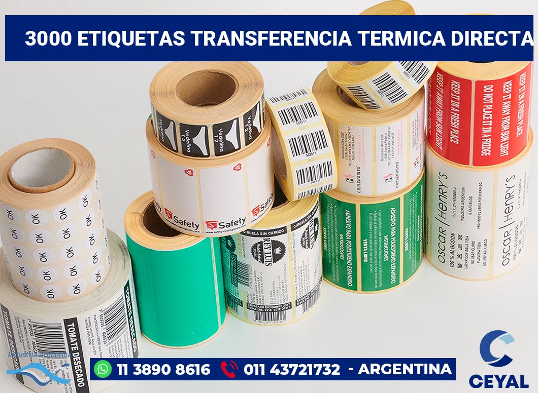 3000 Etiquetas transferencia termica directa