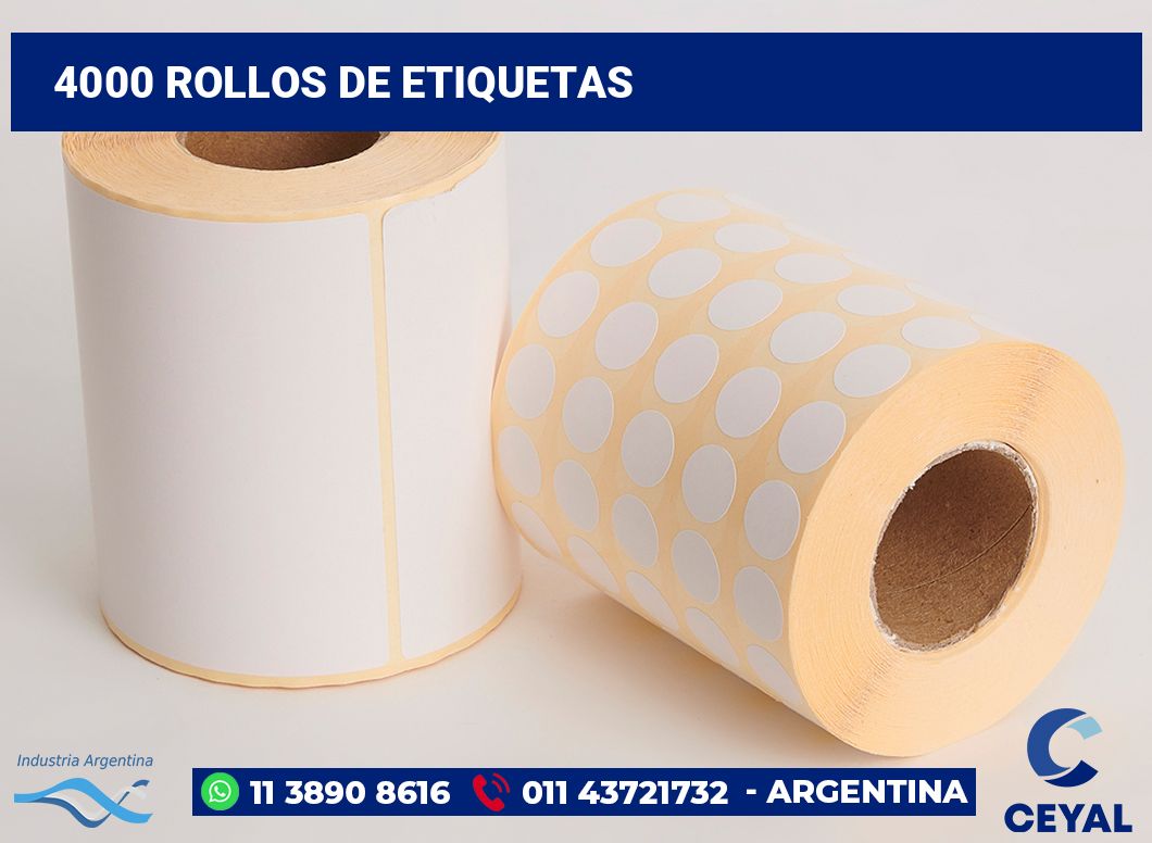 4000 Rollos de etiquetas