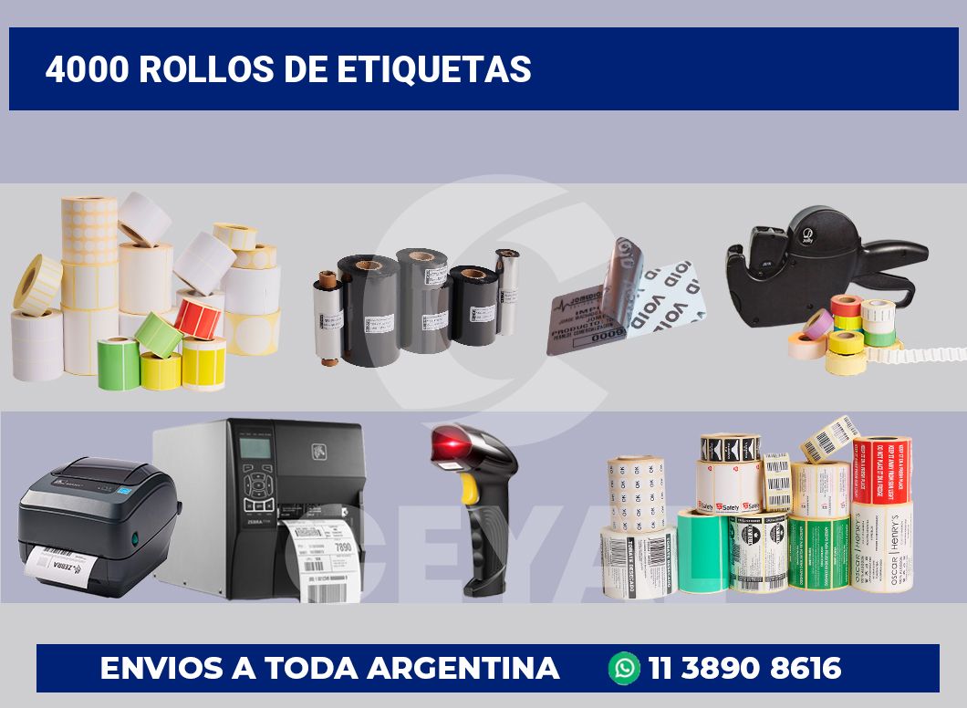 4000 Rollos de etiquetas