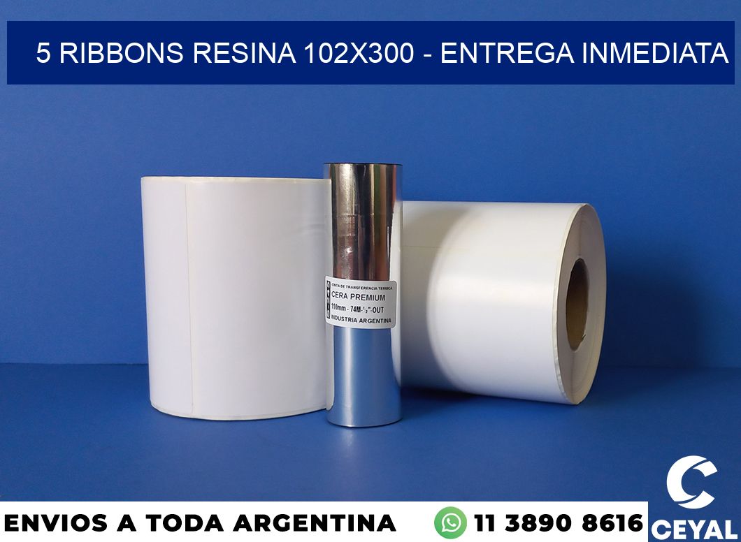 5 Ribbons resina 102×300 – Entrega inmediata