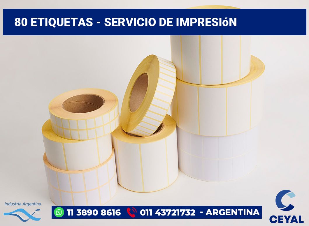 80 etiquetas - servicio de impresión