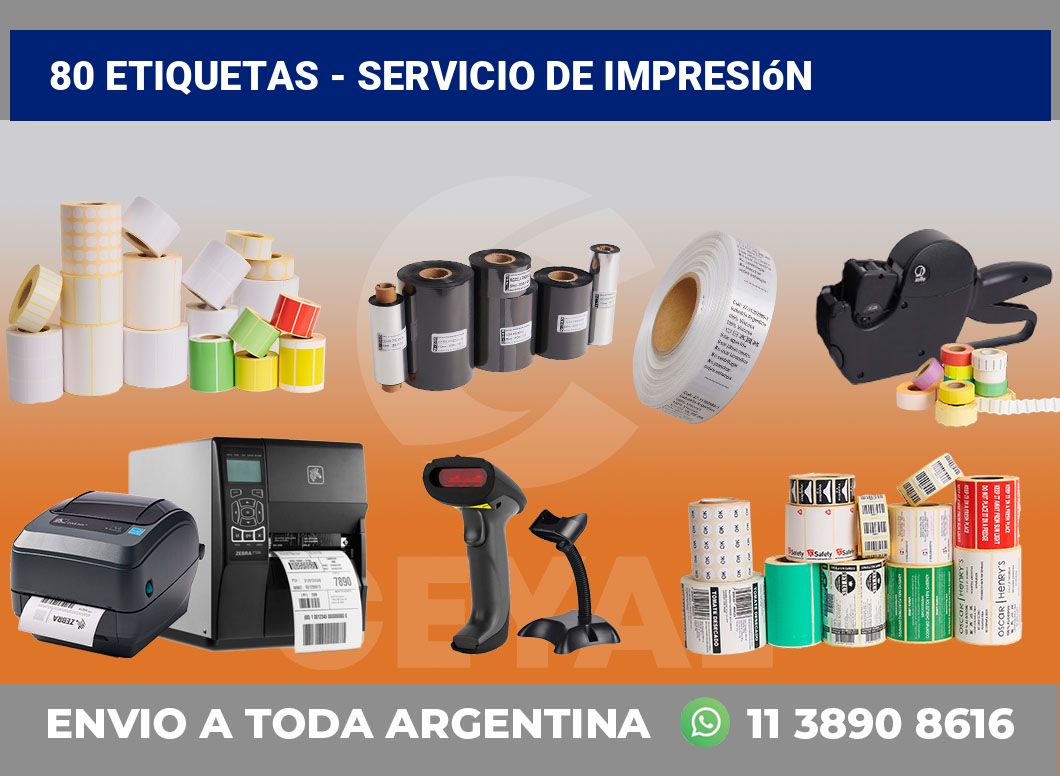 80 etiquetas – servicio de impresión