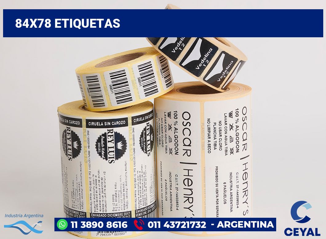 84x78 Etiquetas