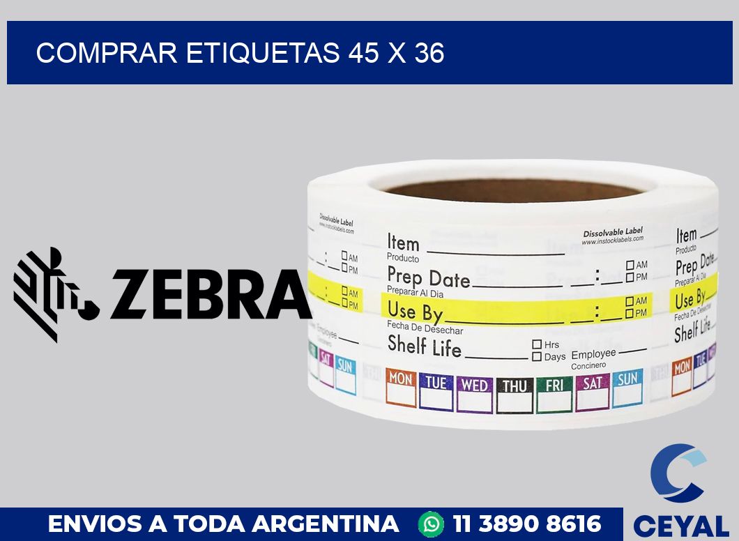 Comprar etiquetas 45 x 36