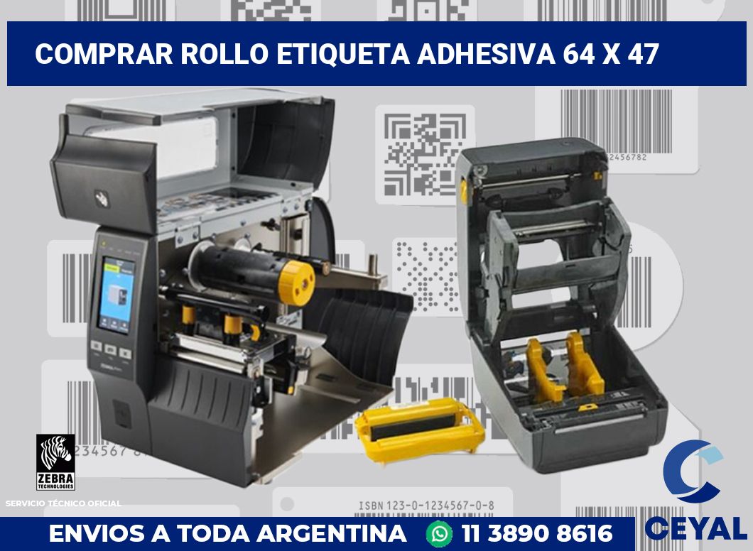 Comprar rollo etiqueta adhesiva 64 x 47
