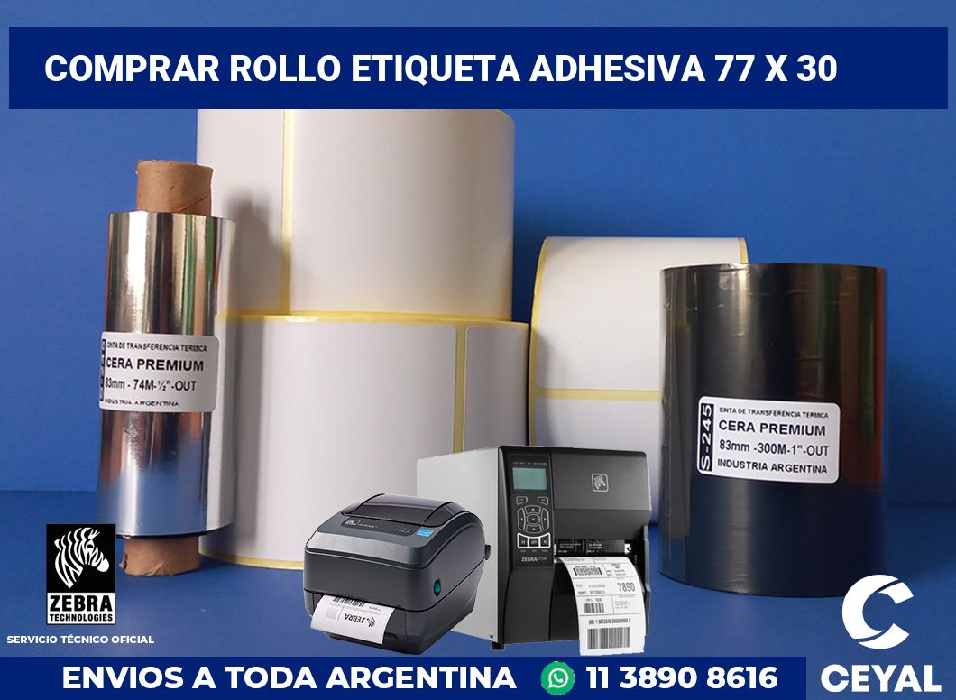 Comprar rollo etiqueta adhesiva 77 x 30