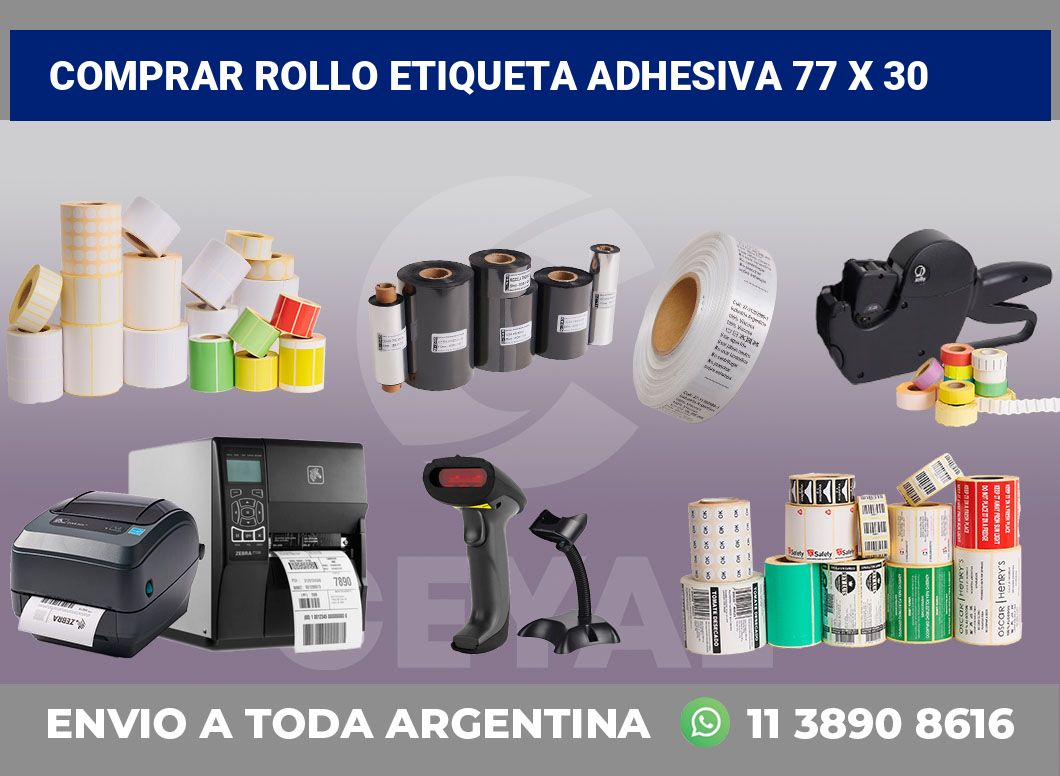 Comprar rollo etiqueta adhesiva 77 x 30