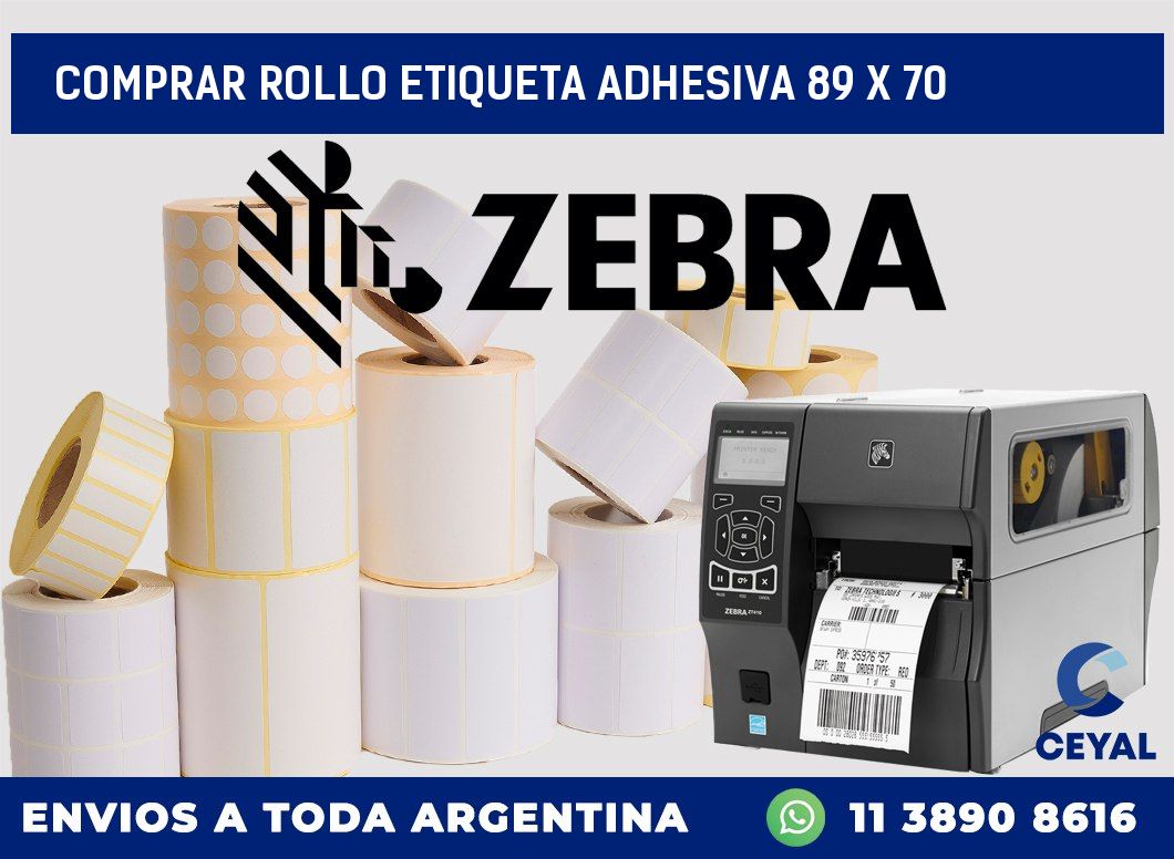 Comprar rollo etiqueta adhesiva 89 x 70