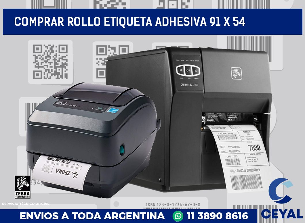 Comprar rollo etiqueta adhesiva 91 x 54