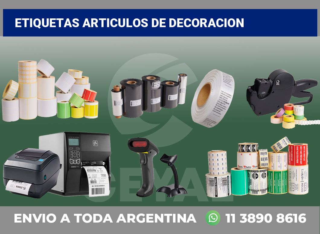 Etiquetas Articulos de decoracion
