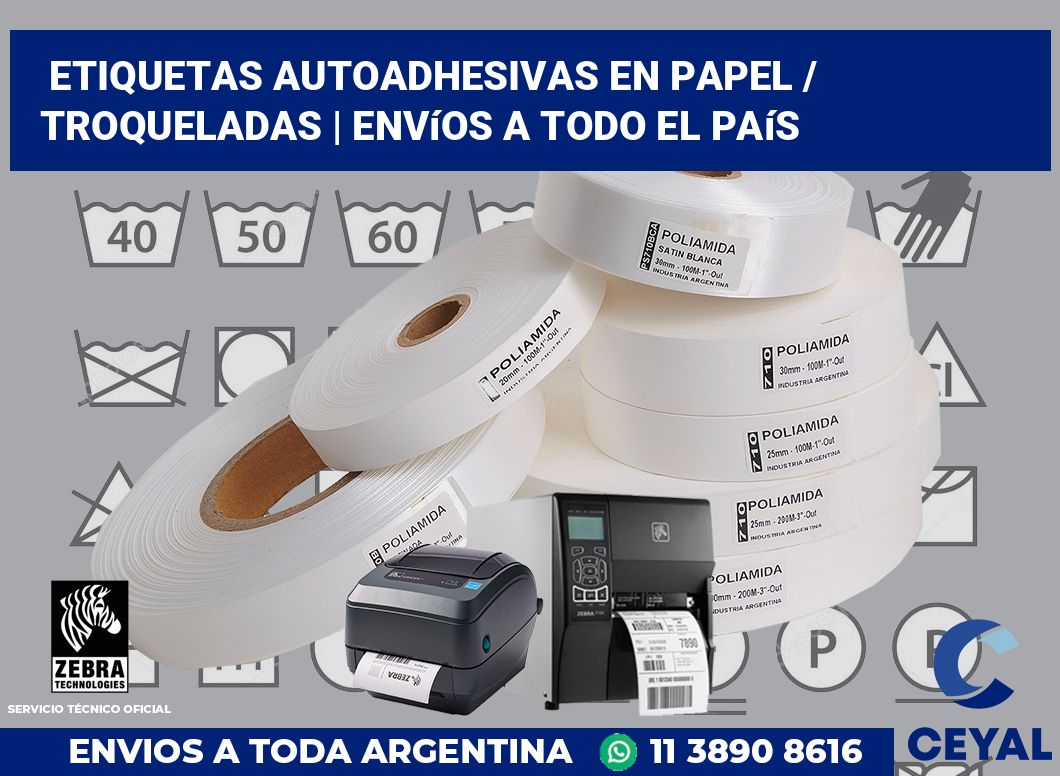 Etiquetas autoadhesivas en papel / Troqueladas | Envíos a todo el país