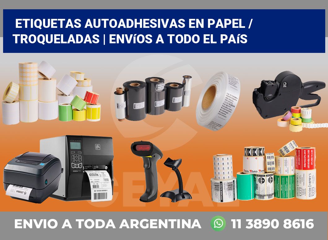 Etiquetas autoadhesivas en papel / Troqueladas | Envíos a todo el país