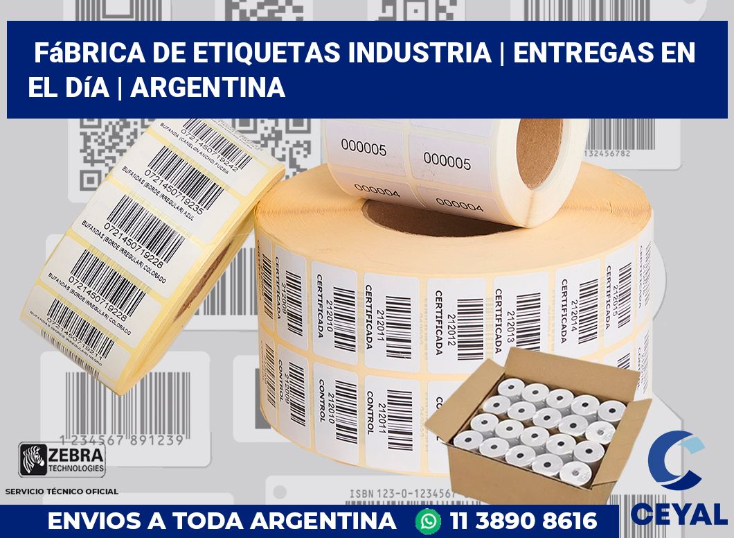 Fábrica de etiquetas industria | Entregas en el día | Argentina