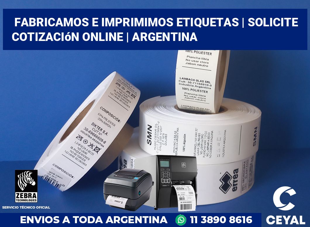 Fabricamos e imprimimos etiquetas | Solicite cotización online | Argentina