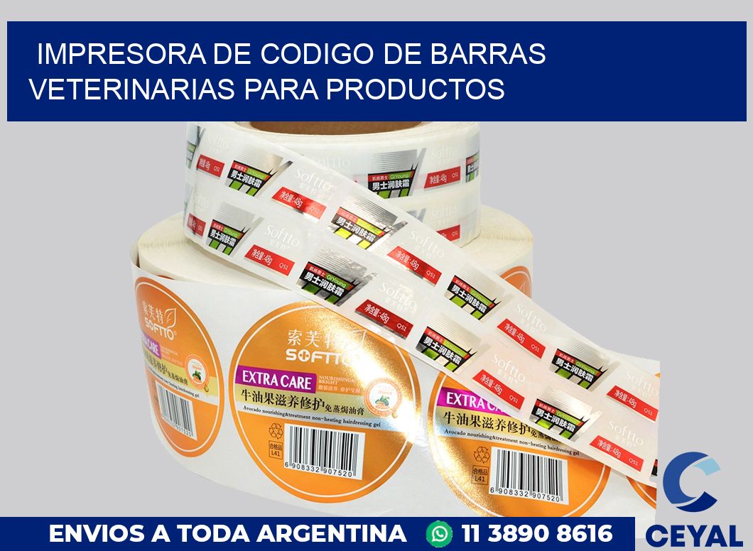 Impresora de codigo de barras Veterinarias para productos