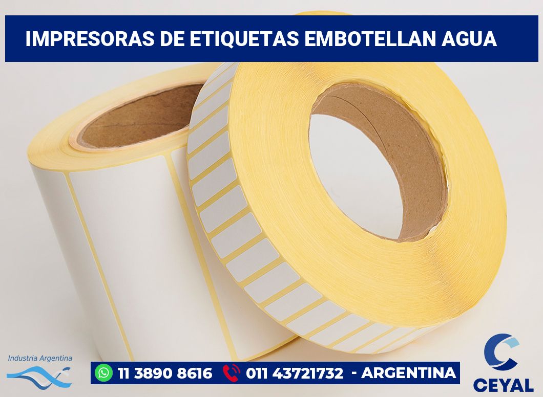 Impresoras de etiquetas Embotellan agua