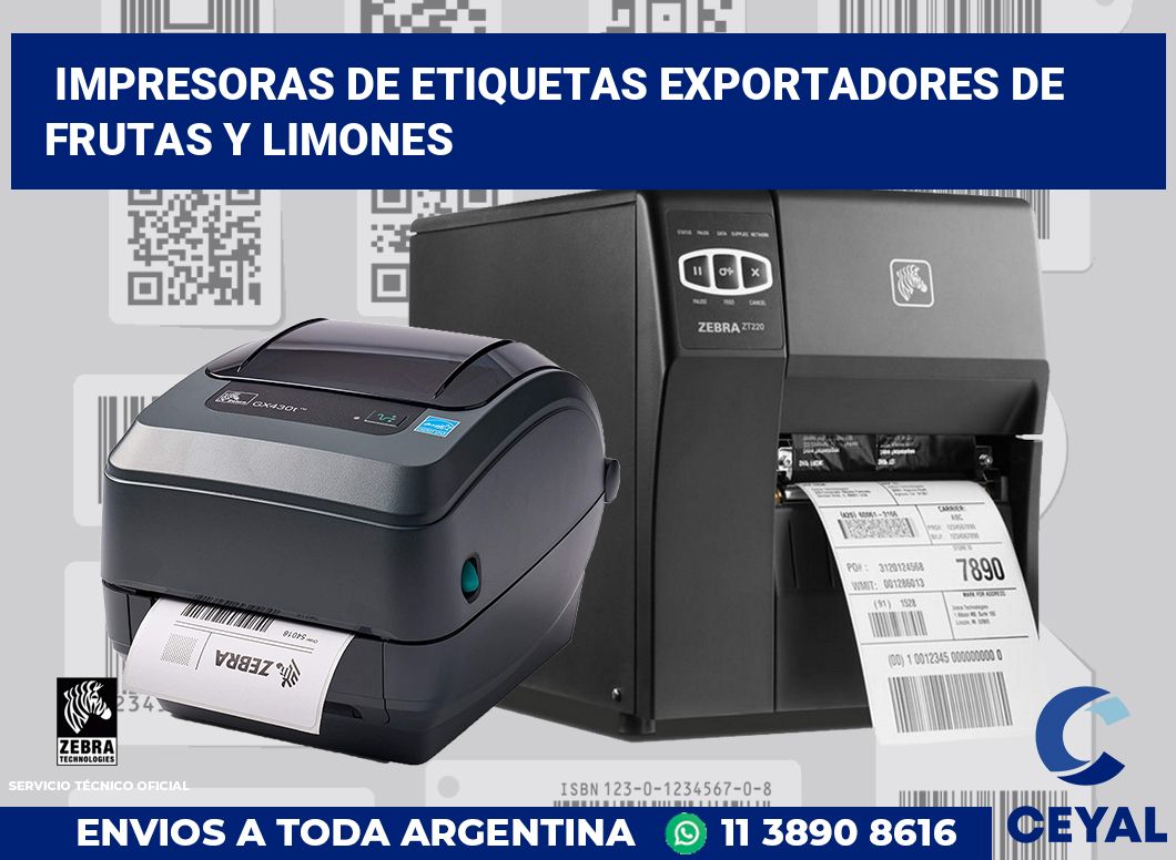 Impresoras de etiquetas Exportadores de frutas y limones