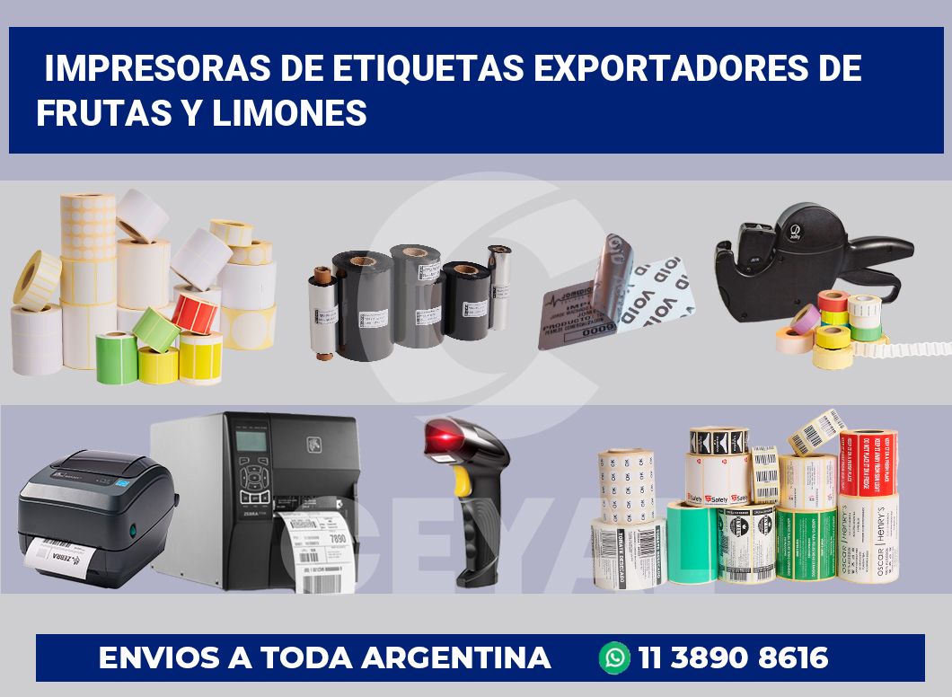 Impresoras de etiquetas Exportadores de frutas y limones