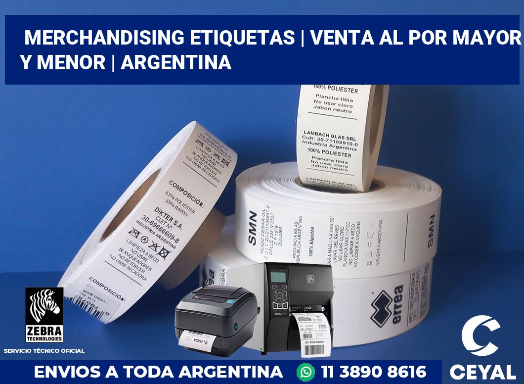 Merchandising etiquetas | Venta al por mayor y menor | Argentina