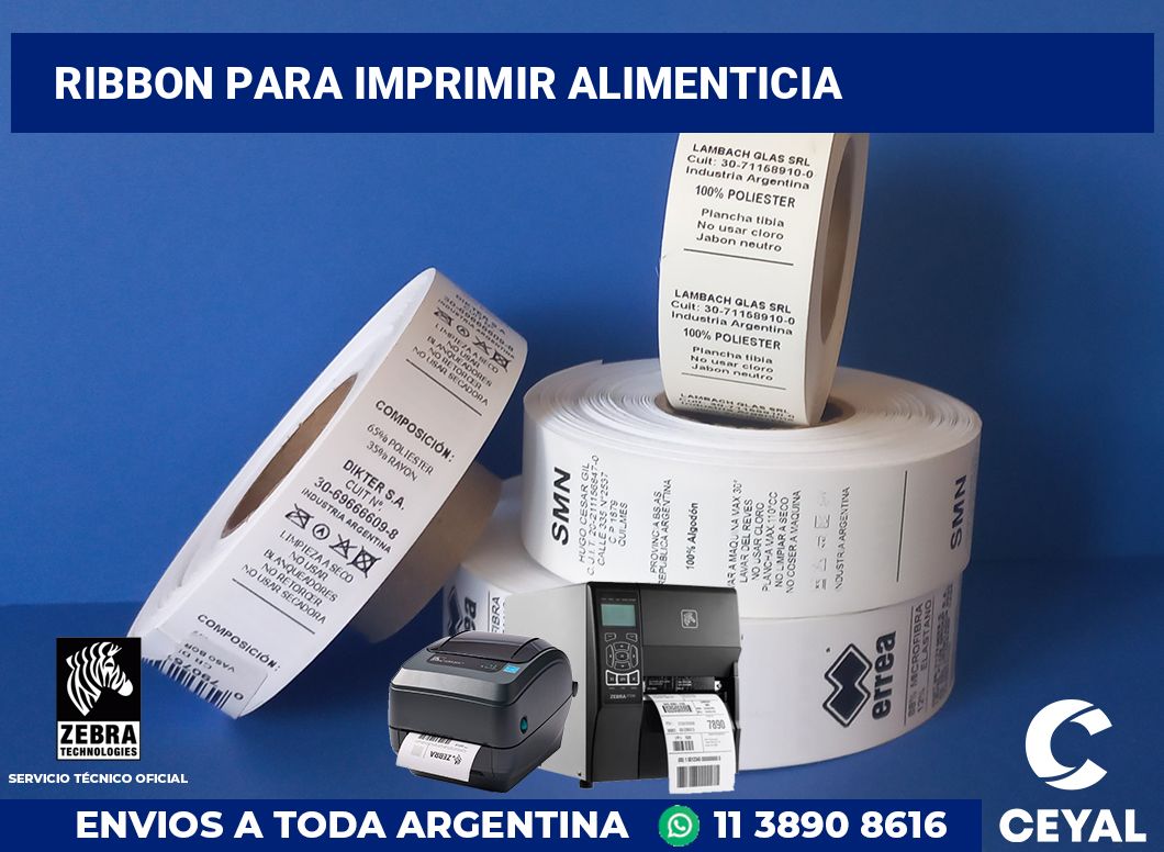 Ribbon para imprimir alimenticia