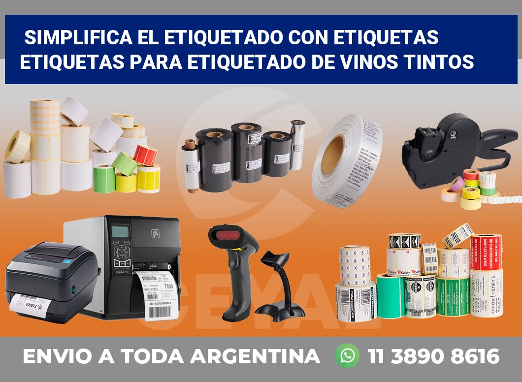 Simplifica el Etiquetado con Etiquetas Etiquetas para Etiquetado de Vinos Tintos