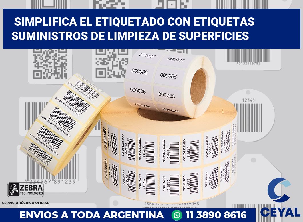 Simplifica el Etiquetado con Etiquetas Suministros de Limpieza de Superficies