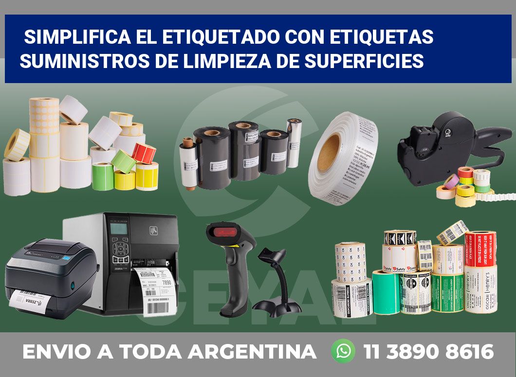 Simplifica el Etiquetado con Etiquetas Suministros de Limpieza de Superficies