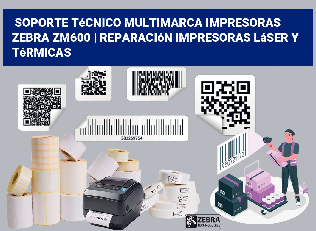 Soporte técnico multimarca impresoras Zebra ZM600 | Reparación impresoras láser y térmicas