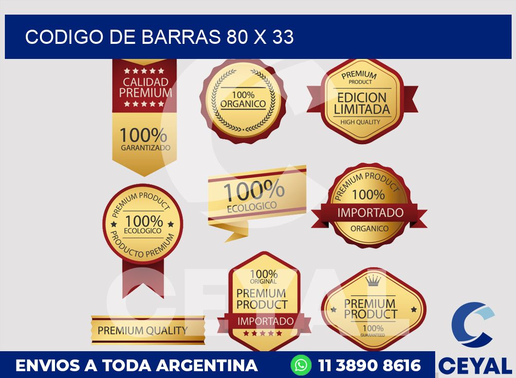 codigo de barras 80 x 33