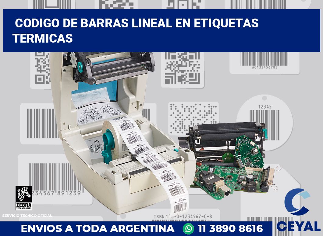 codigo de barras lineal en etiquetas termicas