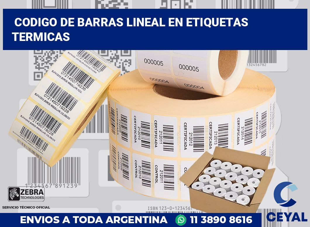codigo de barras lineal en etiquetas termicas