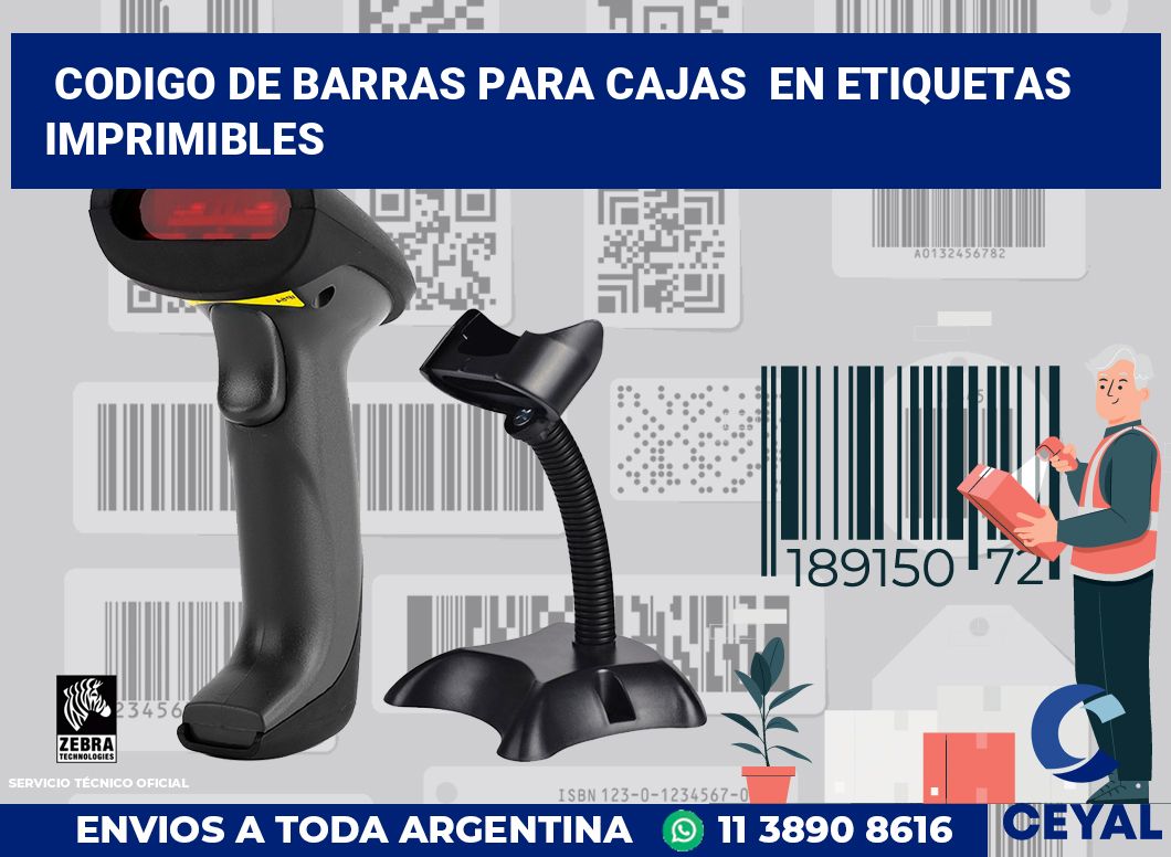 codigo de barras para cajas  en etiquetas imprimibles