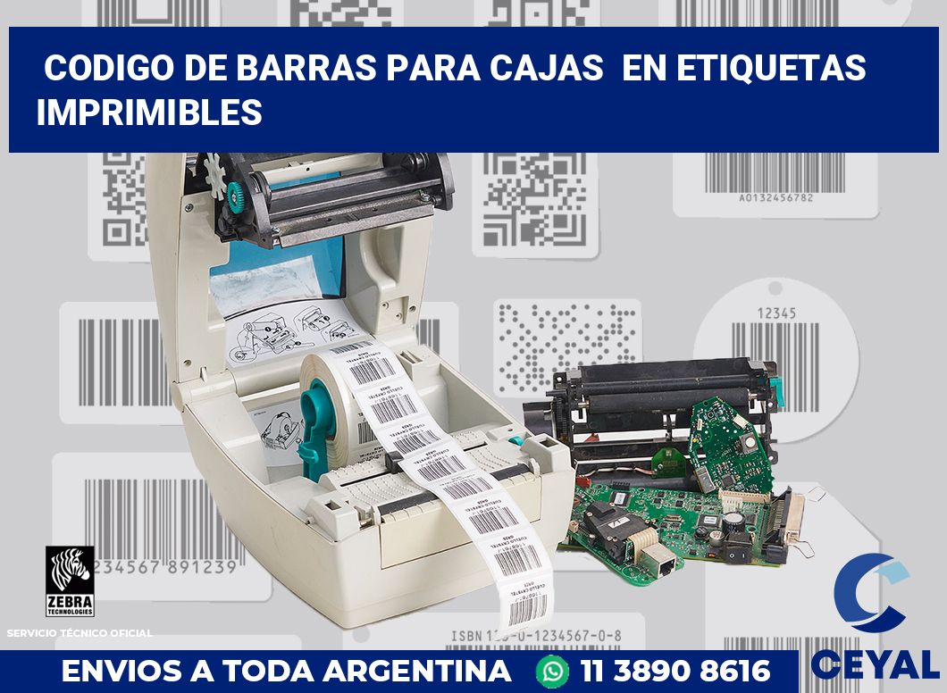 codigo de barras para cajas  en etiquetas imprimibles