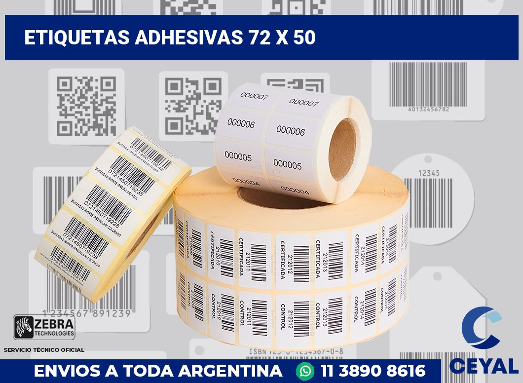 etiquetas adhesivas 72 x 50