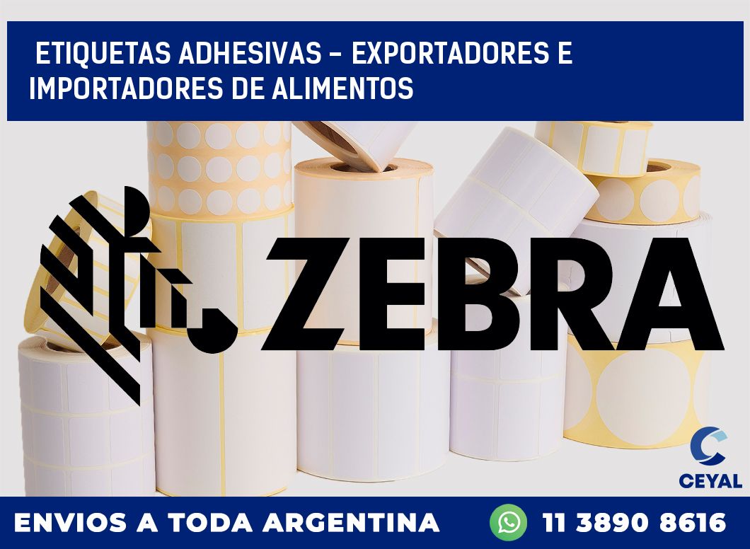 etiquetas adhesivas - exportadores e importadores de alimentos