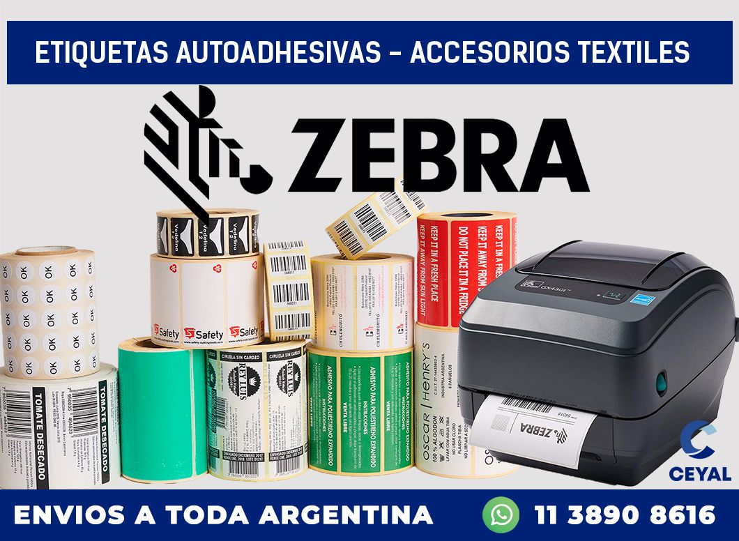 etiquetas autoadhesivas - accesorios textiles