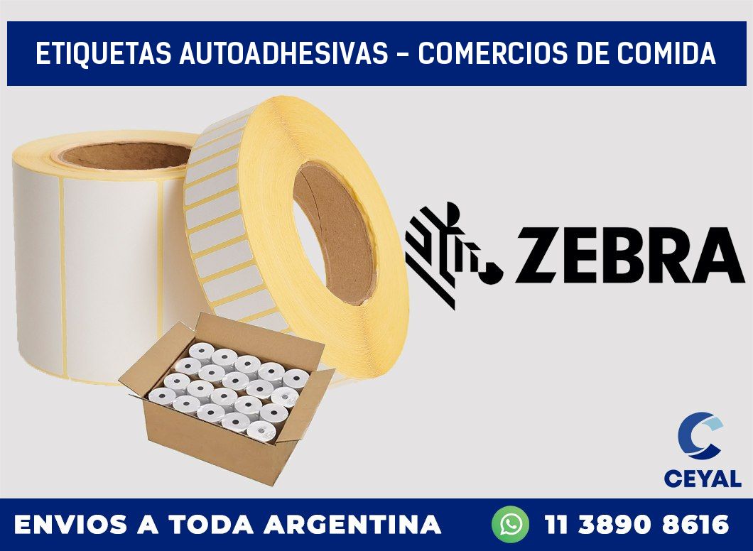 etiquetas autoadhesivas – comercios de comida