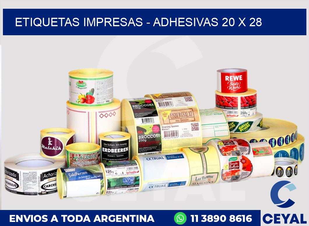 etiquetas impresas – Adhesivas 20 x 28