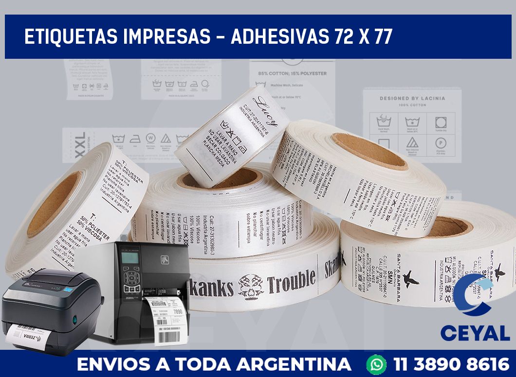 etiquetas impresas – Adhesivas 72 x 77