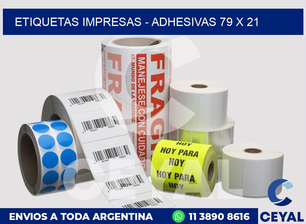 etiquetas impresas - Adhesivas 79 x 21