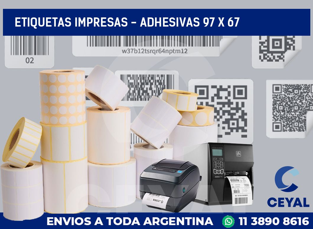 etiquetas impresas - Adhesivas 97 x 67