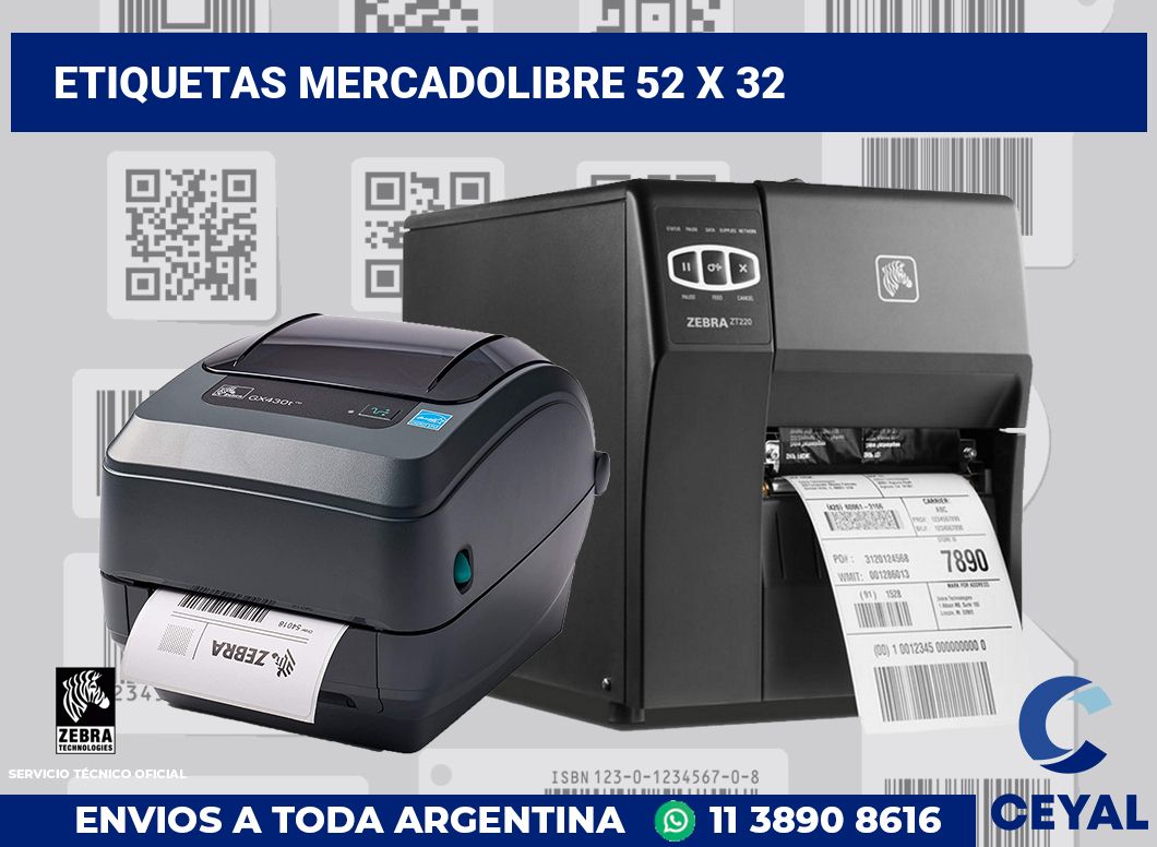 etiquetas mercadolibre 52 x 32