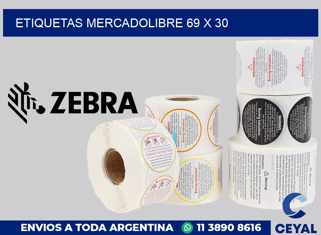 etiquetas mercadolibre 69 x 30