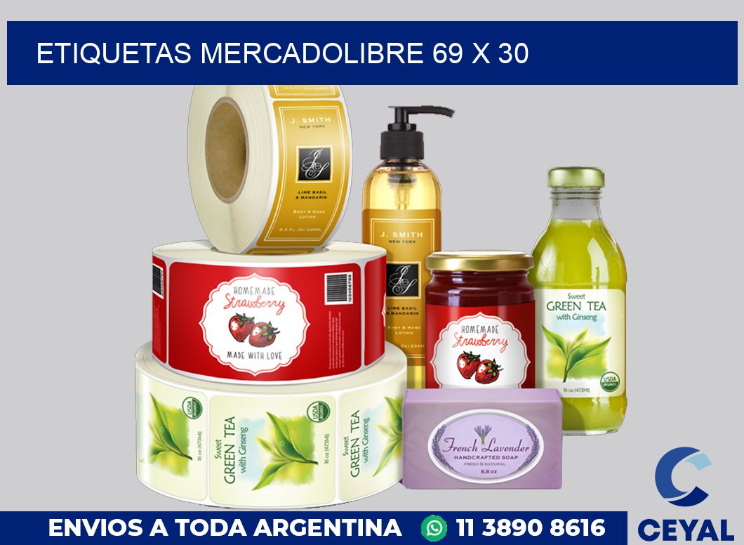 etiquetas mercadolibre 69 x 30
