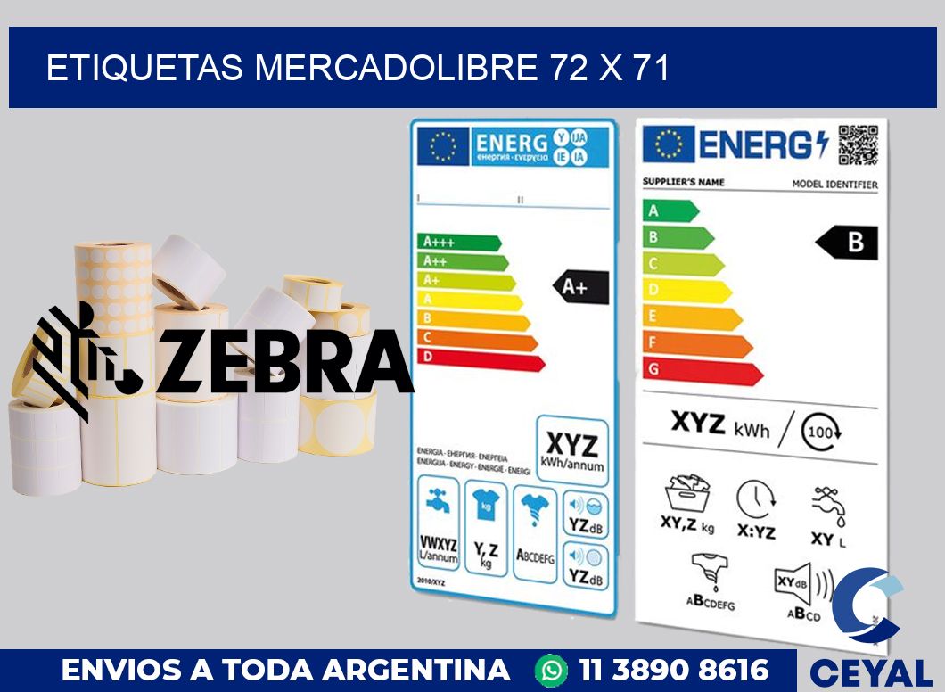 etiquetas mercadolibre 72 x 71